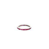 14k White Gold 1.00ct Princess Cut AA Ruby Eternity ring